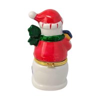 Vintage Ceramic Snowman Holiday Trinket Box