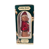 1997 Cubby Bear European Mouth Blown Glass Ornament