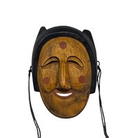 Mid-Century Hand-Carved Wooden Mask