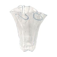 Vintage Muurla Clear Ruffled Freeform Art Glass Vase