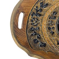 Vintage Handpainted Wooden Folk Art Serving Tray