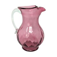 Vintage Cranberry Diamond Optic Pitcher