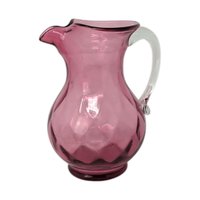 Vintage Cranberry Diamond Optic Pitcher