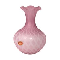 Vintage Pink Murano Diamond Quilled Vase