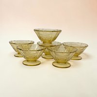 1930s Madrid Amber Sherbet Set of 6