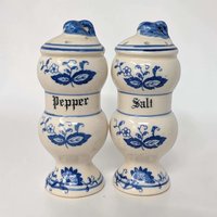 Vintage Watkins Blue Onion Shakers