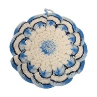 Vintage Blue and White Crochet Pot Holder Set