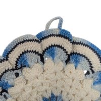 Vintage Blue and White Crochet Pot Holder Set