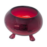 Vintage Viking Glass Ruby Red Flowerite Flower Frog