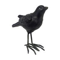 Vintage Ceramic and Metal Crow Figurine Pair