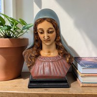 Vintage Holland Mold Hand-Painted Virgin Mary Bust