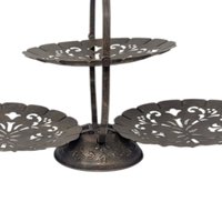 Vintage 3-Tier Filigree Metal Server