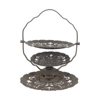 Vintage 3-Tier Filigree Metal Server