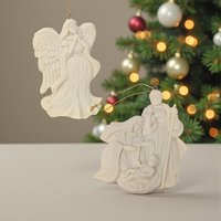 1997 Avon Seasons Joy Angel & Nativity Ornament Set