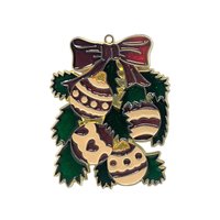 Vintage Mixed Media Bow and Reindeer Ornament Set