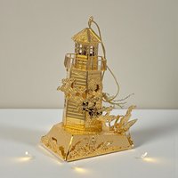1998 Danbury Mint Gold Lighthouse Ornament