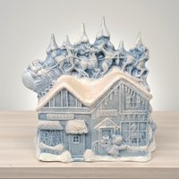 Vintage Hand-Painted Ceramic Christmas Scene