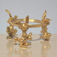 Vintage Metal Rabbit Easter Egg Holder