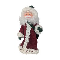 1980s Crochet Dressed Plastic Santa and Mrs. Claus Dolls