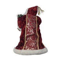 Vintage Burgundy Damask Santa Tree Topper