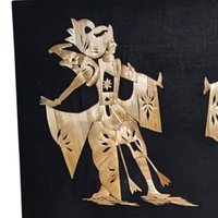 Vintage Asian Straw Art Wall Decor, Unframed