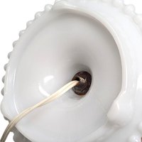 Vintage Milk Glass Floral Hurricane Lamp