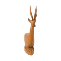 Vintage Hand-Carved Wooden Gazelle Figurine
