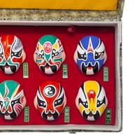Vintage Hand-Painted Beijing Opera Clay Facial Mask Set