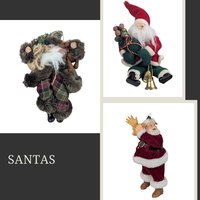 Vintage Santa Figurine Trio