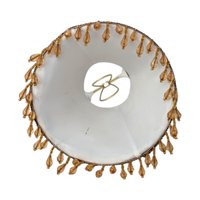 Vintage Beaded Fringe Bronze Tone Clip On Lampshade – Victorian Style Lighting Accent
