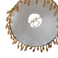 Vintage Beaded Fringe Bronze Tone Clip On Lampshade – Victorian Style Lighting Accent
