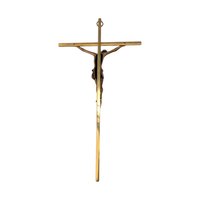 Vintage 10-Inch Gold Tone Metal Wall Crucifix INRI – Religious Devotional Wall Art