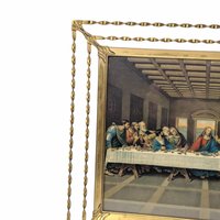 1970s Last Supper Print in Ornate Gold Tone Frame – Religious Art Traditional Framed Decor