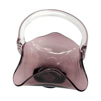 Vintage Viking Glass Amethyst Handkerchief Art Glass Basket – 1960s Mid-Century Purple Decor