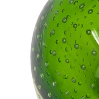 1960s Green Murano Glass Pear Paperweight – Mid-century Bullicante Glass Art Decor