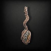 Handmade Copper Wire Wrapped Septarian Pendant