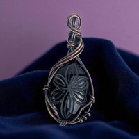 Handmade Copper Wire Black Onyx Pendant