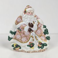Fitz and Floyd Snowy Woods Santa Wall Plate