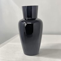 Vintage Fenton Ebony Black Glass Vase
