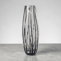 Vintage Mid Century Striped Glass Vase