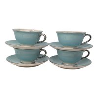 1962 Nancy Prentiss Tea Cup and Saucer Set - Set of 4