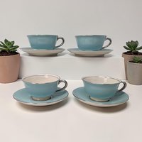 1962 Nancy Prentiss Tea Cup and Saucer Set - Set of 4