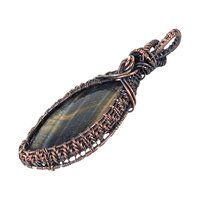 Handmade Tiger's Eye Copper Wire Wrapped Pendant