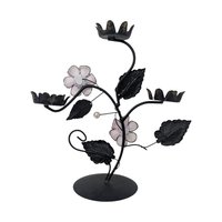 Vintage Floral Metal Votive Candelabra