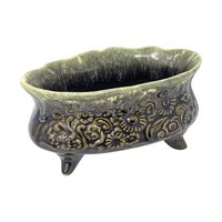 Vintage Hull B32 Green Ceramic Planter