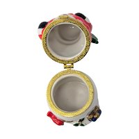 Vintage Ceramic Snowman Holiday Trinket Box