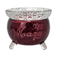 Antique 1907 Ruby Flash Glass Witch Kettle