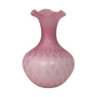Vintage Pink Murano Diamond Quilled Vase
