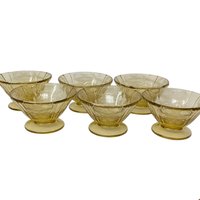 1930s Madrid Amber Sherbet Set of 6