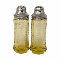 1930s Federal Glass Madrid Amber Shakers